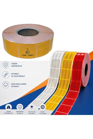 Nyf Fosfor Bant Parçalı Reflektiv 5,1 Cm X 50 Mt Sarı E Belgeli Bx14 068