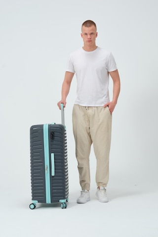 Keo-plus Gri-turkuaz Büyük Boy Silikon Kırılmaz Pp Valiz Gri - Turkuaz