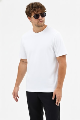 Goffra Erkek Premium Kalite Yoğun Dokulu Pamuklu T-shirt Beyaz M101-r0220-01 Beyaz