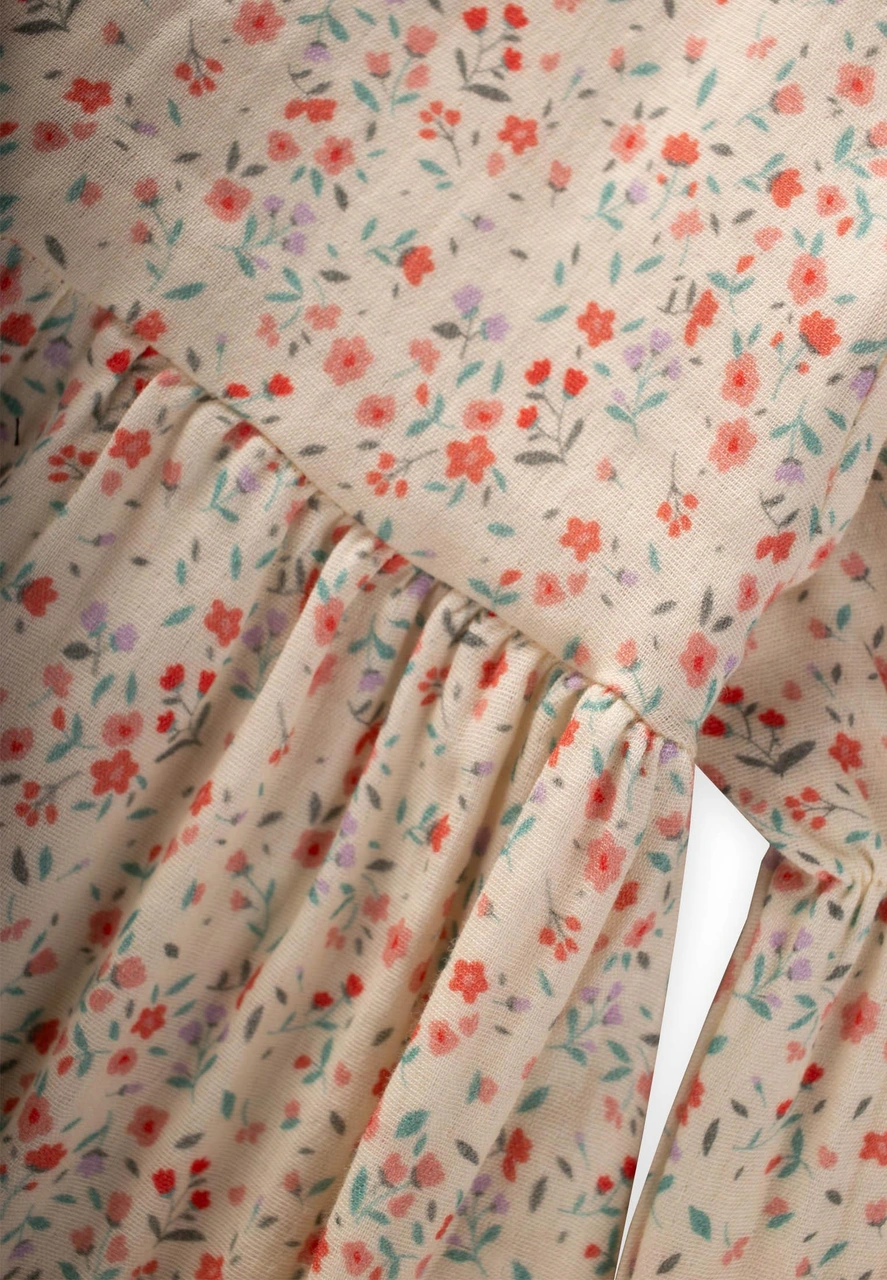 Elbise 4-12 Yaş Ekru Ekru