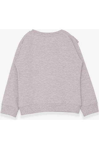 Breeze Kız Çocuk Sweatshirt Güpürlü 4-9 Yaş, Bej Melanj-bej Melanj Bej Melanj