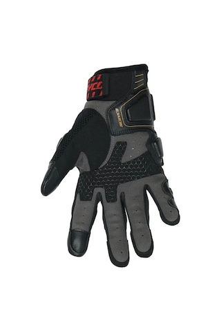 Motoanl Karbon Fiber Koruma Deri Eldiven Siyah - Beyaz