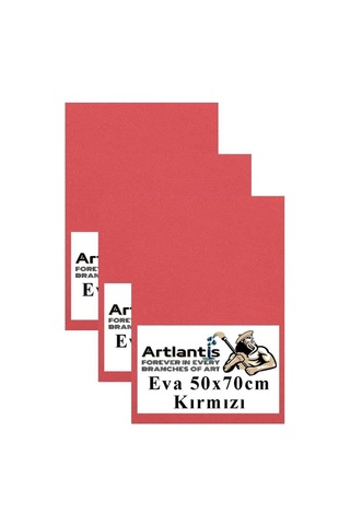 Artlantis Kırmızı Eva 50x70 Cm 3 Adet Eva Süngeri Okul Kreş Anasınıfı Elişi Etkinlikleri