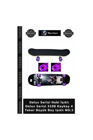 Delux Serisi Hobi İşıklı Delux Serisi 3108 Kaykay 4 Teker Büyük Boy Işıklı No:3