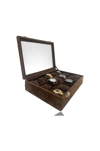 Richbo x 15'li Saat Kutusu Süet Kahve