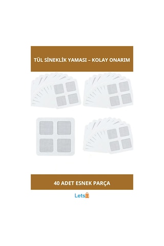 Esnek Tül Sineklik Yaması 40 Adet Yırtık Tamir Seti 1 Adet