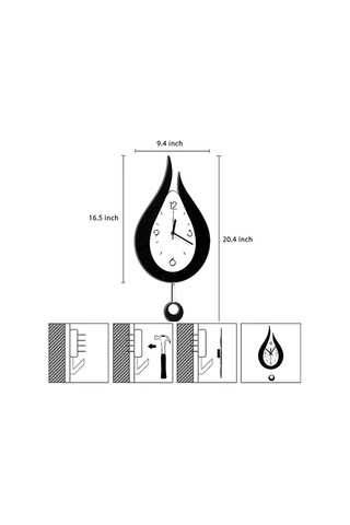Sessiz Duvar Saatleri - 20.4 Su Damlası Tasarımlı Akrilik Salıncaklı Saat Mutfak Ofisi İçin B Diğer