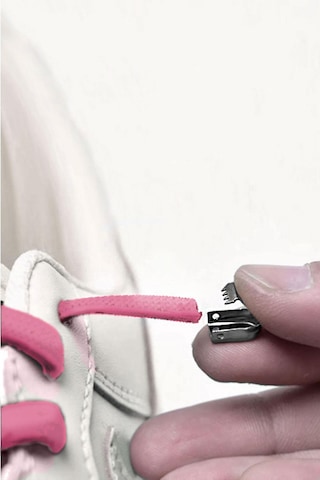 Akıllı Kilitli Ayarlanabilir 1 Çift Fuşya Pembe 6 Mm Lastik Pratik Bağcık Pembe