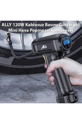 Ally 120w Kablosuz Basınç Göstergeli Mini Hava Popmpası Kompresörst-5007c- 5775
