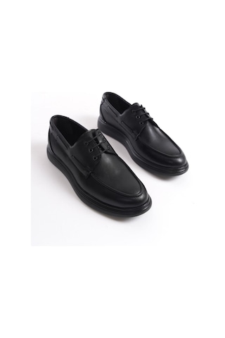 Mubiano Mbrgn105-s Siyah Erkek Bağcıklı Loafer Siyah