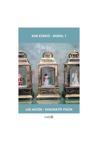 Yılbaşı Temalı Işıklı Müzikli Kar Küresi 15x7 Cm 1 Adet