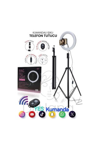Joytech Youtuber Led Tripod Işıklı Telefon Tutucu Makyaj Işığı Ring Light 10 Inç 2.1 M Tripd