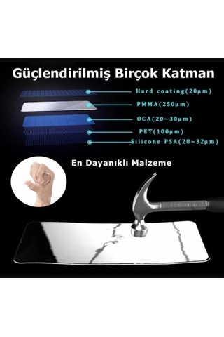 Apple İphone 8 Plus Ekran Koruyucu Seramik Nano Cam Esnek Tam Full Kaplayan Kırılmaz Beyaz