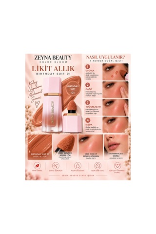 Color Bloom Likit Sıvı Allık Birthday Suit 01 Pembe - 625484890 Diğer