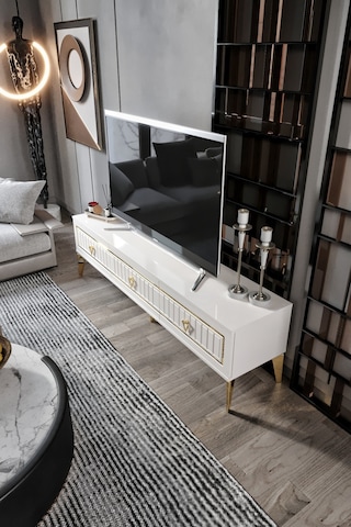 180 CM KLAS MDF MEBRAN KAPAK EKRU GOLD