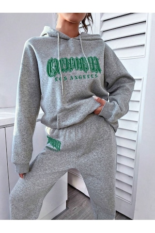 California Los Angeles Eşofman Takımı Sweatshirt Jogger Gri