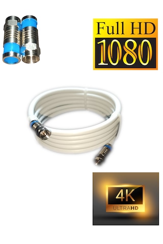 Rg6-u6 4k/full Hd/3d Saf Çelik 4metre F Konnektörlü Uydu Kablosu