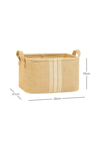 Ocean Home Textile Çizgili Jüt Sepet 30 X 21 X 18 Cm Genel