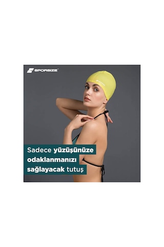 Silicone Swimming Cap - Deniz Ve Havuz Silikon Yüzücü Bonesi Saks