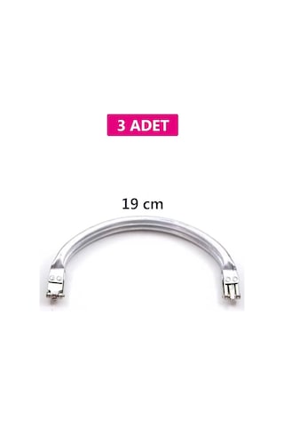 2K Gizli Metal Oval Çanta Bursu 3 Adet - 19 Cm - Metal Çanta Aparatı Çanta Aksesuarı Açık Ahşap