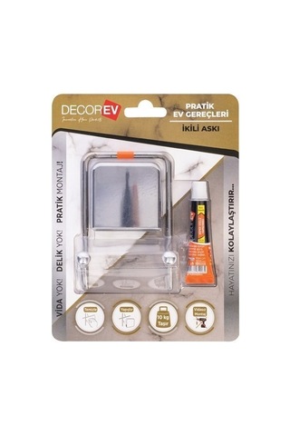 Decorev Dc-542 Dekoratif Banyo Mutfak İkili Havlu Askısı Çok Renkli