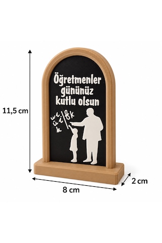 Öğretmenler Günü Atatürk Ve Öğrenci Figürlü Masa Süsü 11,5 X 8 X 2 Cm 3d Baskı Çok Renkli