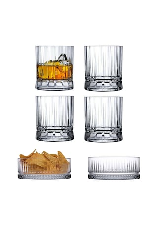 Nude 4'lü Wayne Kristal Viski Bardağı&paşabahçe 2'li Cam Çerezlik