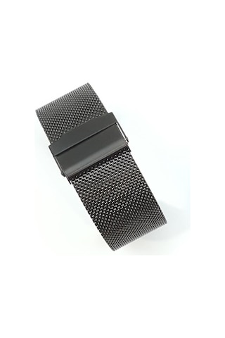 Hasır Kol Saat Kordonu Siyah Çelik Çift Kilit 24 Mm Ø1,90 Mm