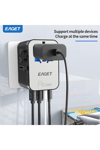 Evrensel Seyahat Adaptörü, Pd 20w Hızlı Şarj, Ain-0ne Global Duvar Şarj Cihazı Abd, Ab, İngiltere İçin. Au Asya 200'den Fazla Ülke