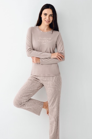 Pierre Cardin Kadın Kahverengi Pijama Takımı Pc9096-s-v1 Kahverengi