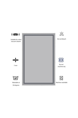Dijital Kaymaz Yıkanabilir Banyo Mutfak Salon Paspas Halısı Trend Modern Al4007 Mavi