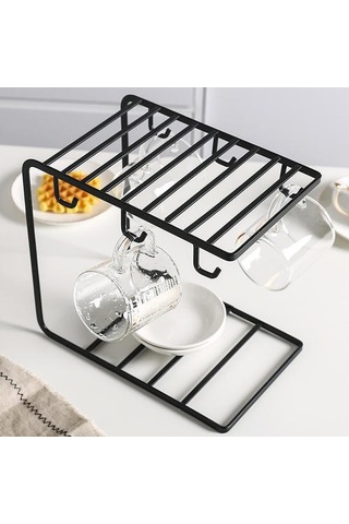 Çoklu Kanca Sanat Kahve Fincanı Raf Cam Çay Organizatör Marc Tutucu Mutfak Depolama Organizasyon Depolama Tutucular Ve Amp Raflar -