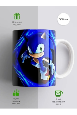 Cup-cup Sonic Baskılı Seramik Kupa 330ml 161610717 Beyaz