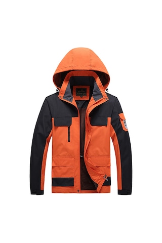 Erkek Kapüşonlu Ceket Turuncu Turuncu