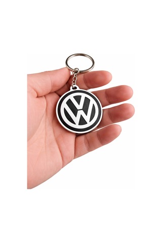 Volkswagen Logo Anahtarlık Siyah Beyaz Kauçuk Tasarım Araba Anahtarlığı Vw Aksesuar