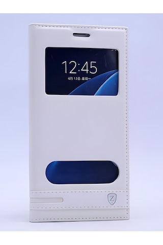 Galaxy Uyumlu A7 2016 Kılıf Pencereli Elite Kapaklı Kılıf 001