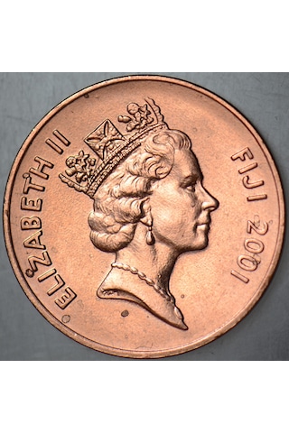 Fiji 2 Cent 2001 Kraliçe Iı. Elizabeth. 21,1 Mm Çil -