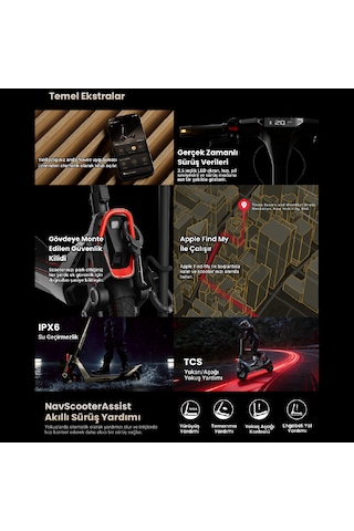 Ut5 Max Elektrikli Scooter - 2400w Güç, 39 Eğim, Çift Hidrolik, 150 Kg Taşıma Kapasitesi, Tcs, Find My Siyah