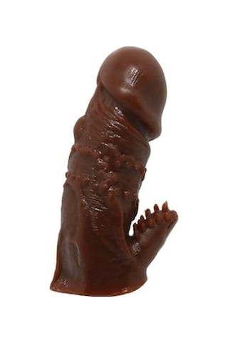 Red Fox Klitoral Uyarıcılı Tırtıklı Damarlı Penis Kılıfı