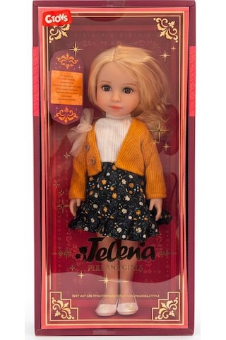 Ctoy Jelena Elegant Girls Moda Oyuncak Bebek Çiçek Desenli Elbiseli 38 Cm 6900113