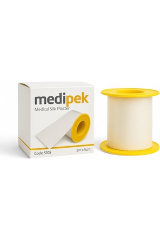 Medi İpek Medi-ıpek Tıbbi Ipek Flaster 5m X 5cm Sargı Bezi Hipoalerjenik, Cilt Dostu Medikal Flaster