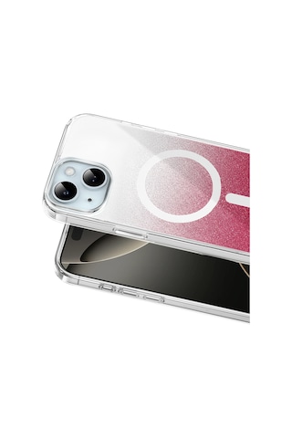 Onegif - 138 - Apple Apple iPhone Uyumlu 15 Sora Simli Magsafe Kapak - Glblseme - - Kırmızı