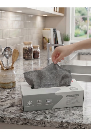 Mucit Home Yıka Kullan 20 Adet Mikrofiber Kutulu Temizlik Bezi Süper Emici Kullan At Toz Bezi Pembe