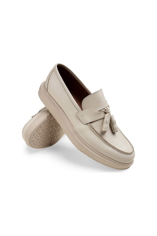 Deery Hakiki Deri Bej Rengi Comfort Erkek Loafer Bej (492271234) Bej