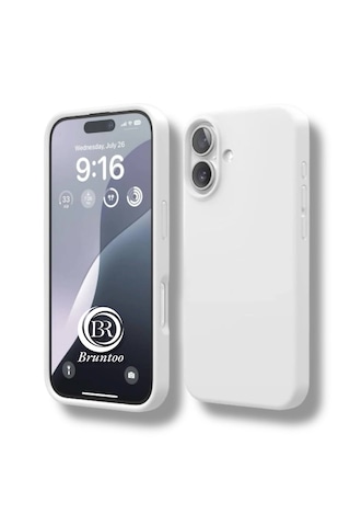 Apple Uyumlu iPhone 17 Kılıf Kamera Çıkıntılı Yumuşak Silikon İçi Kadife Lansman Kapak . Beyaz