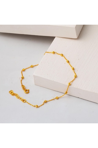 Bilezikci Dorika Top Dizili 22 Ayar Altın Halhal Sarı