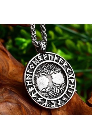 Çift Taraflı Kullanım Paslanmaz Çelik Viking Kolye