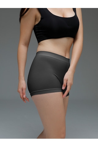 Moncorno Model Boxer Popo Şekillendirici İz Yapmayan Seamless Külot Koyu Gri Renk Koyu Gri