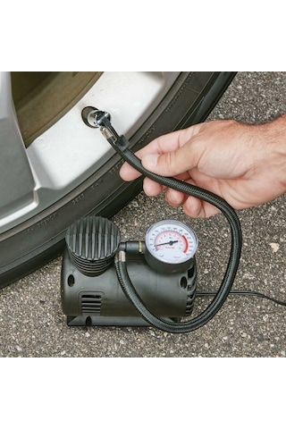 Buffer 300 Psı Güçlü Taşınabilir Hava Kompresörü Araba, Motosiklet, Bisiklet Ve Top Şişirme İçin Elektrikli Fişli Çakmaklıklı Lastik Şişirme Pompası