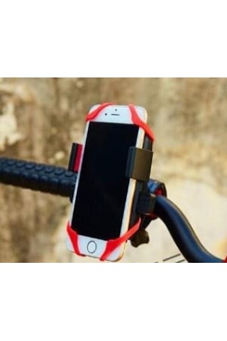 Lastik Destekli Standlı Bisiklet Telefon Tutucu